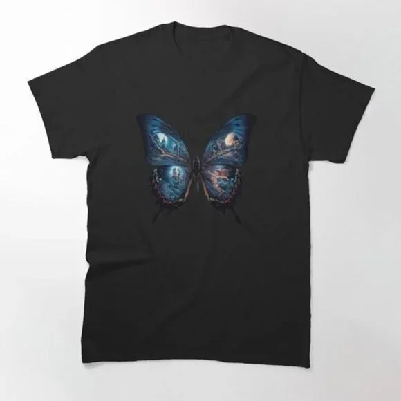 Fantasy Nighttime Butterfly Classic T shirt 187 - Picture 1 of 5